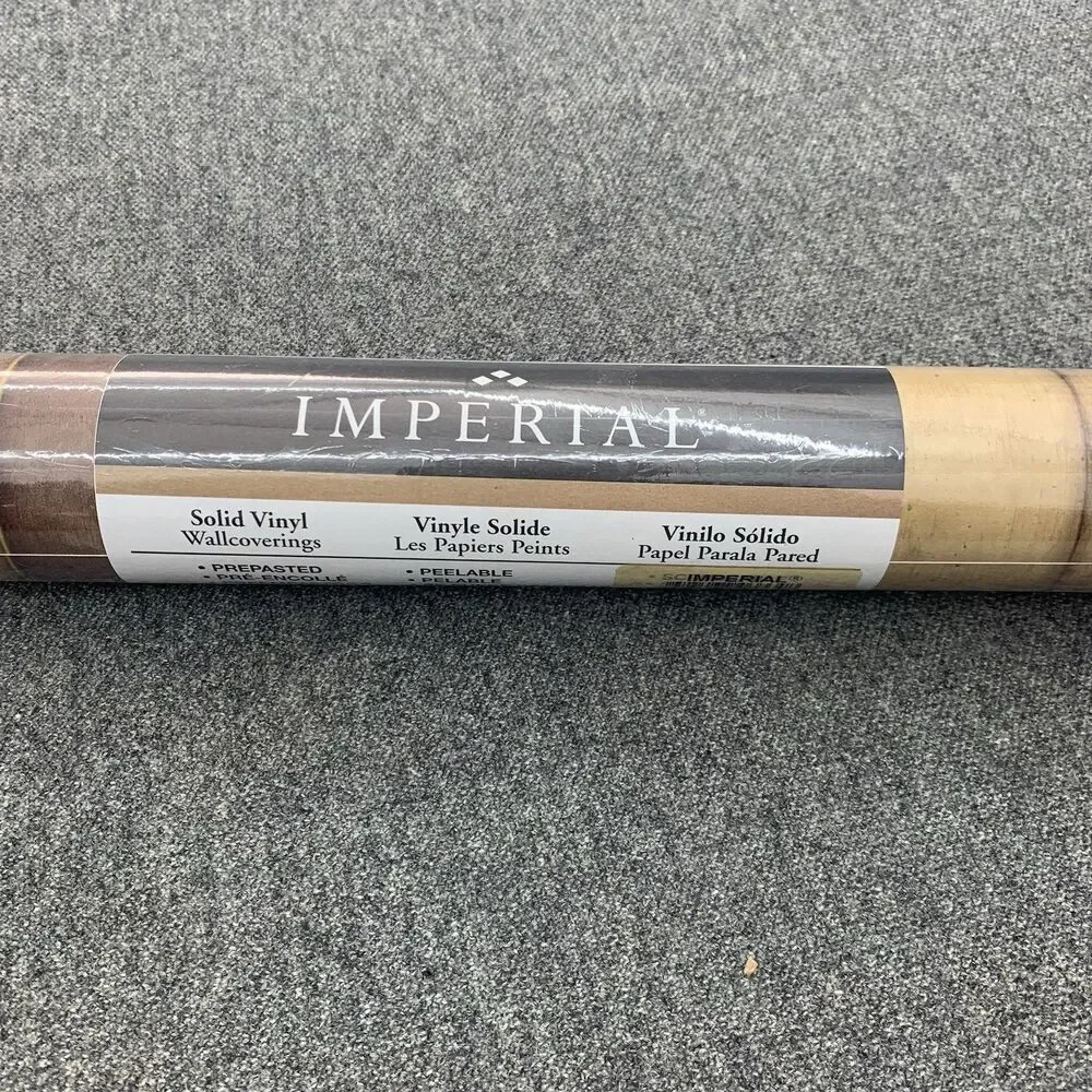 Vintage Chocolate Brown Stripes Wallpaper NOS Imperial Prepasted Vinyl 56 Sq Ft